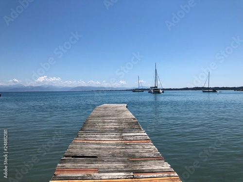 Wooden pier at the coast of Greece