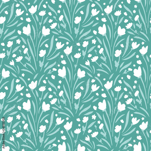 Flower Pattern. Endless Background. Seamless