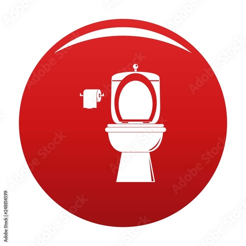 Ceramic toilet icon. Simple illustration of ceramic toilet vector icon for any design red
