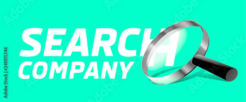 Logo design et moderne d'entreprise d'analyse ou de recherche avec loupe 