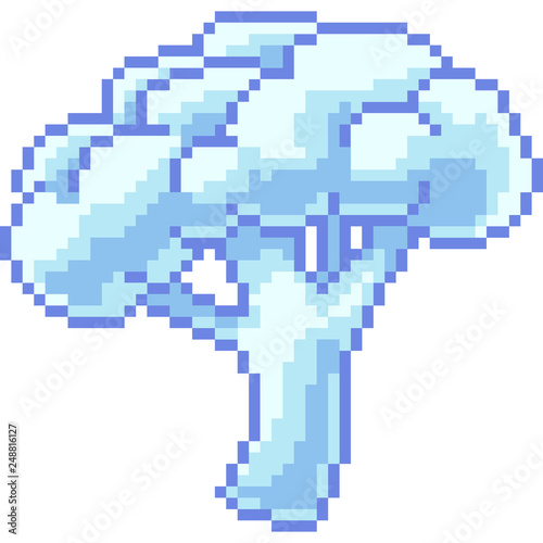 vector pixel art broccoli cloud