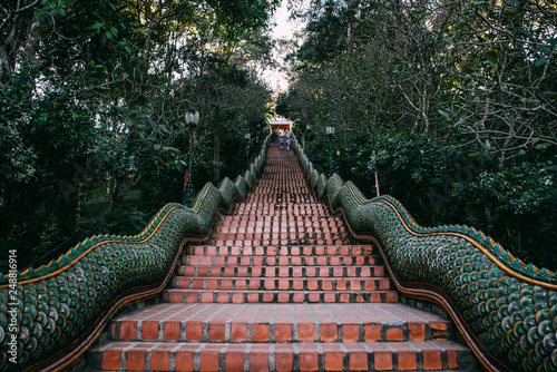 Wat phrathat doi suthep temple in the mountains up in chiang mai, thailand photo