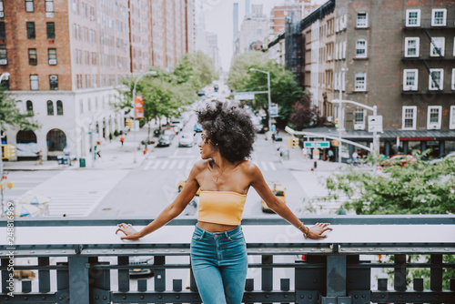 Beautiful american girl posing in New york