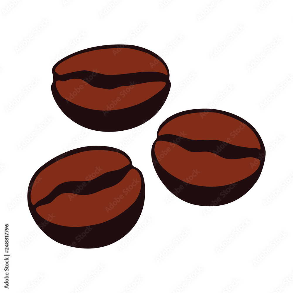 Coffee beans symbols. Isolated signs on white background. Vector illustration Coffee beans symbols. Isolated signs on white background. Vector illustration