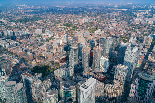 Aerial morning view of the Toronto downtown
