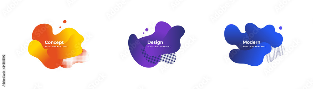 Fluid and liquid shapes. Trendy design templates. Fluid and liquid shapes. Trendy design templates.