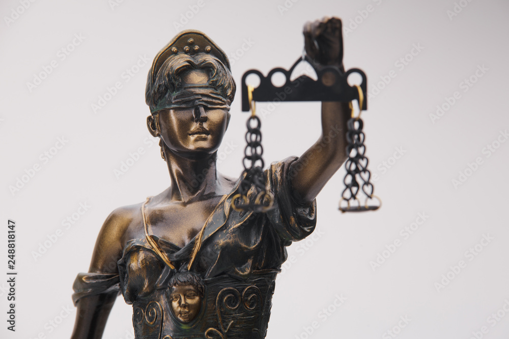 The Statue of Justice symbol, legal law concept