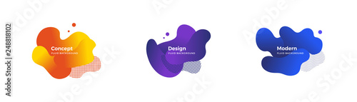Fluid and liquid shapes. Trendy design templates.