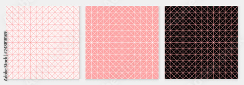 Pattern seamless square and triangle abstract background pink luxury color geometric vector.