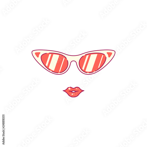 Sunglasses and female lips