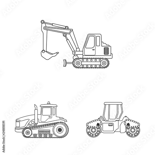 Vector design of build and construction symbol. Set of build and machinery vector icon for stock.