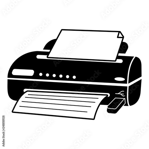 Jet printer icon. Simple illustration of jet printer vector icon for web design isolated on white background