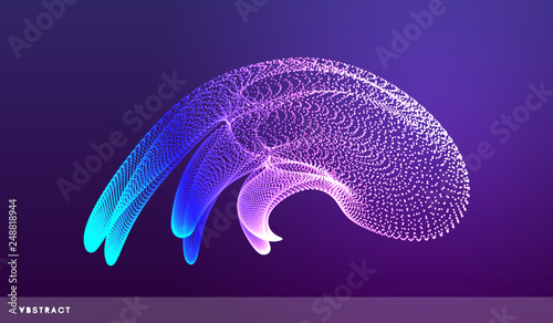 3D connection structure. Futuristic technology style. Abstract design. Vector illustration for science, chemistry or education.