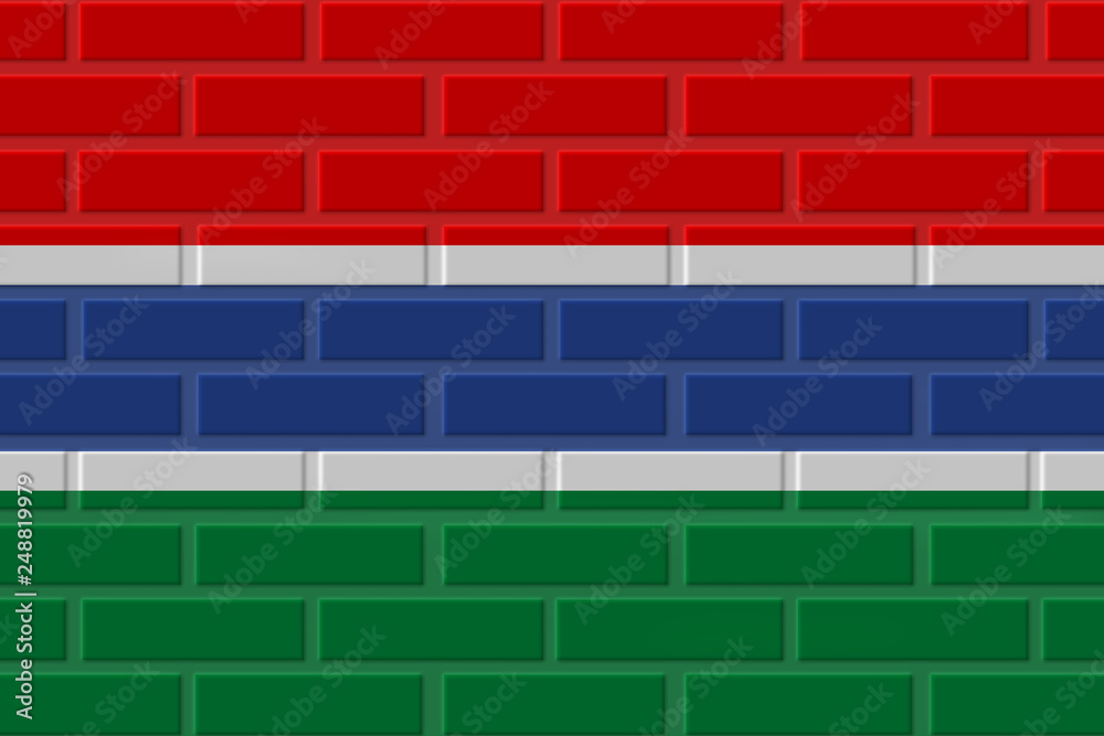 Gambia brick flag illustration