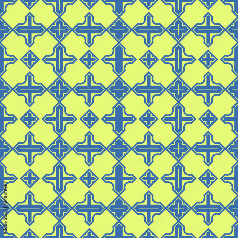 Seamless Pattern With Abstract Geometric Style. Repeating Sample Figure And Line. Vector illustration. Blue, light green color Seamless Pattern With Abstract Geometric Style. Repeating Sample Figure And Line. Vector illustration. Blue, light green color