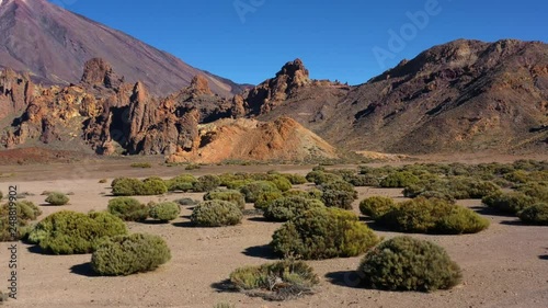 Aerial view of Los Roques de Garcia near Teide on Tenerife