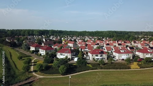 Drone view of the villa area in Dronten, Flevoland, The Netherlands. photo