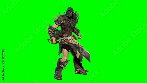 fierce orc fighter 3d render