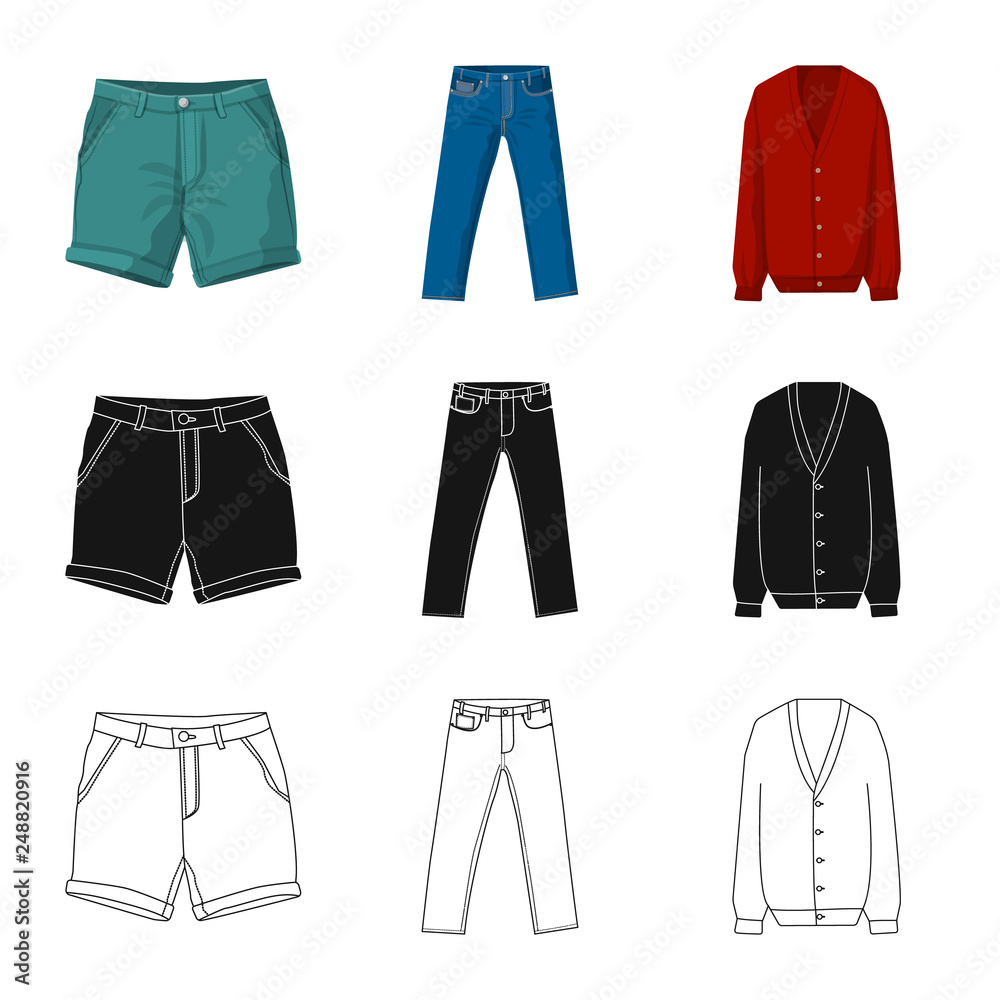 Vector illustration of man and clothing symbol. Set of man and wear stock symbol for web. Vector illustration of man and clothing symbol. Set of man and wear stock symbol for web.