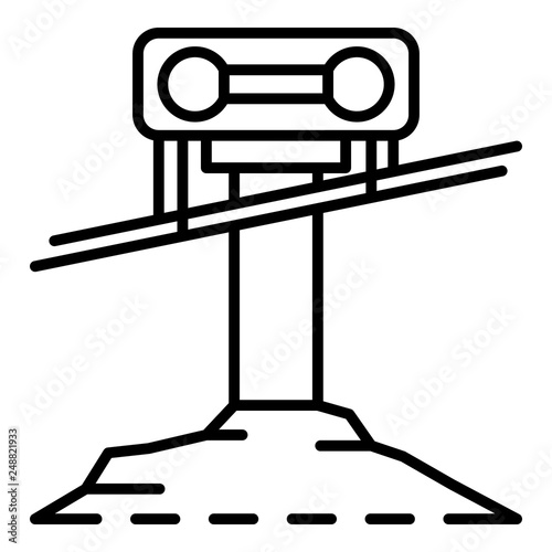 Cable car ski resort icon. Outline cable car ski resort vector icon for web design isolated on white background