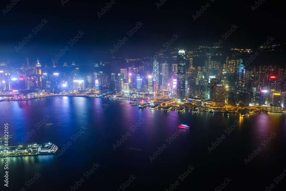 香港 スカイ100(環球貿易広場)からの夜景 香港 スカイ100(環球貿易広場)からの夜景
