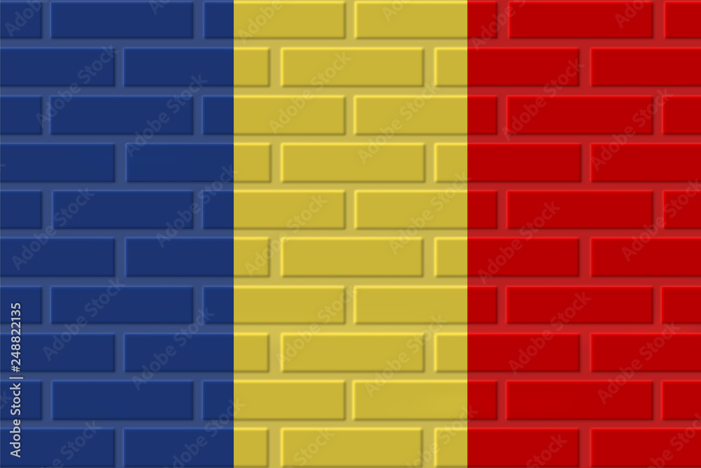 Romania brick flag illustration