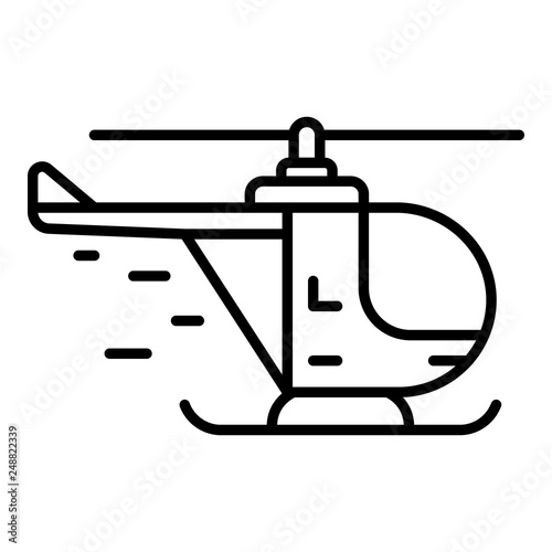 Rescue helicopter icon. Outline rescue helicopter vector icon for web design isolated on white background