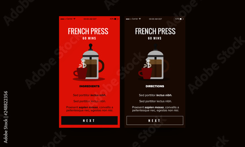 French Press App interface Design