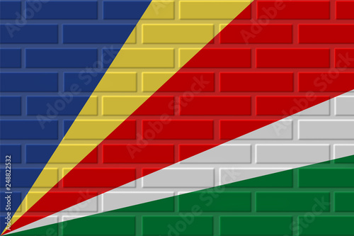 Seychelles brick flag illustration