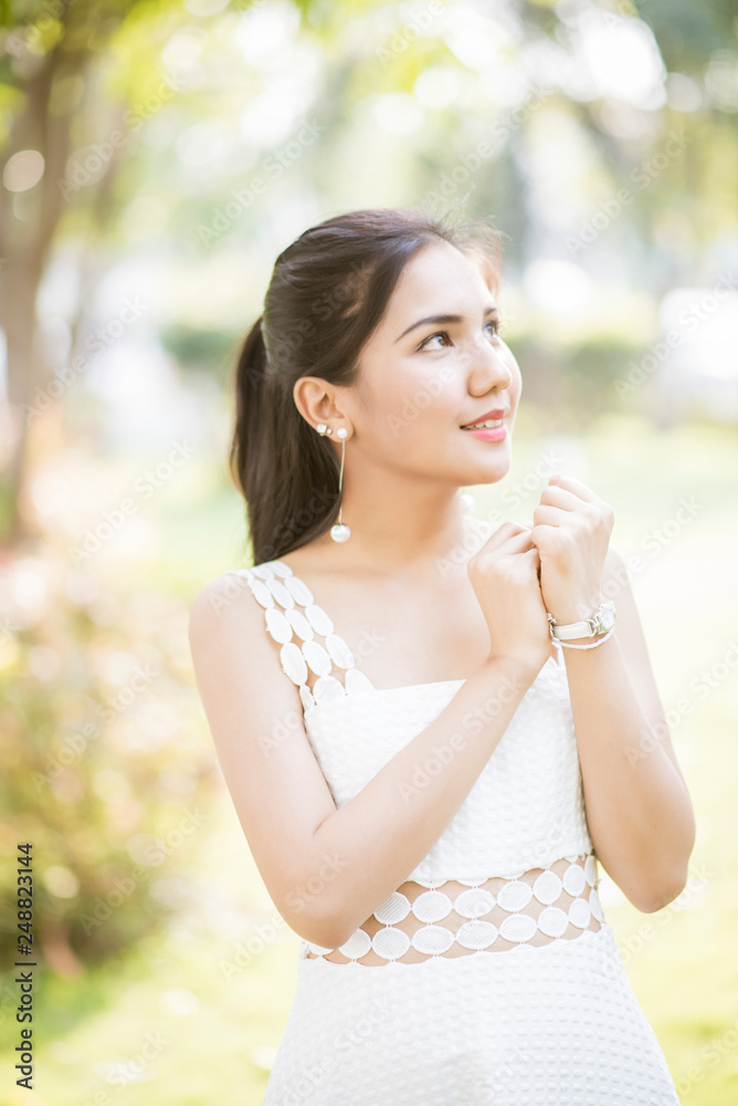 Beautiful woman in white dress portrait outdoor Beautiful woman in white dress portrait outdoor