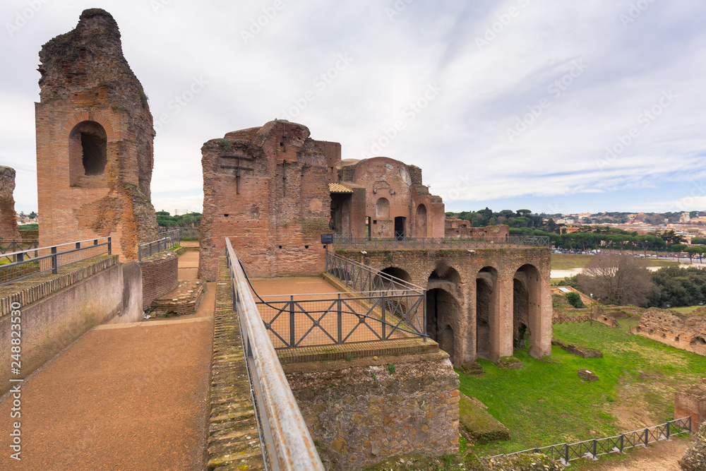 Ruins of the House of Augustus on the Palatine in ancient Rome, Italy