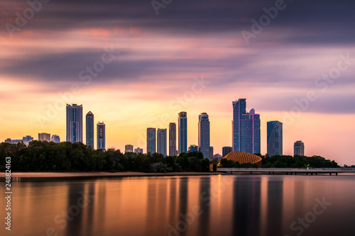 Sunset over emirate of Sharjah long exposure © creativefamily