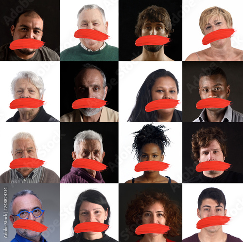 portraits of censored people photo