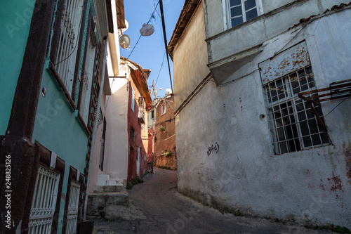 View from narrow street of Basmane, Izmir, Turkey. © ozgur