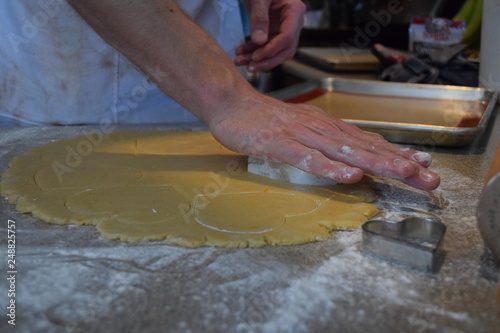 making homemade cookies cutter dough