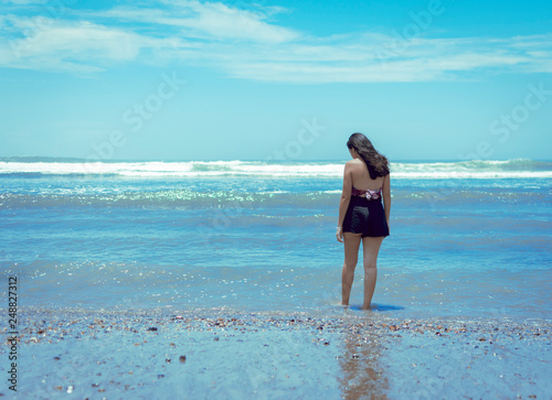 chica en playa