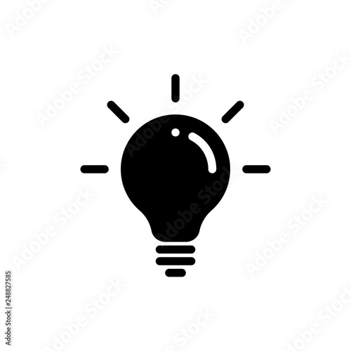 Idea bulb vector icon. Lamp...