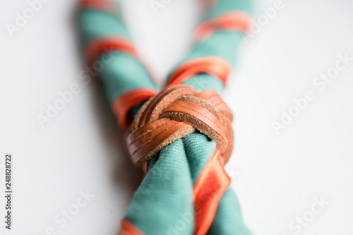  scout scarf and woggle . Concept is learning Scout subject. photo