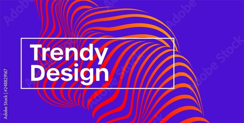 Trendy design. Moving color lines of abstract background. Vector illustration