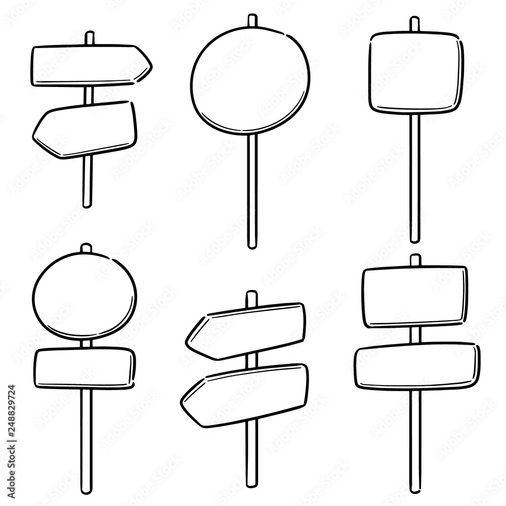 vector set of direction post