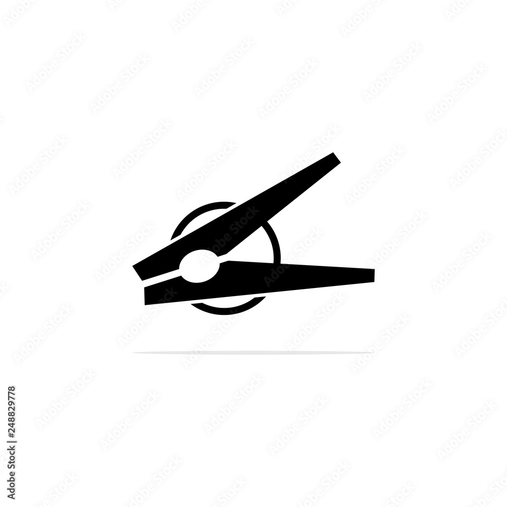 Clothespin icon, vector concept illustration for design. Clothespin icon, vector concept illustration for design.