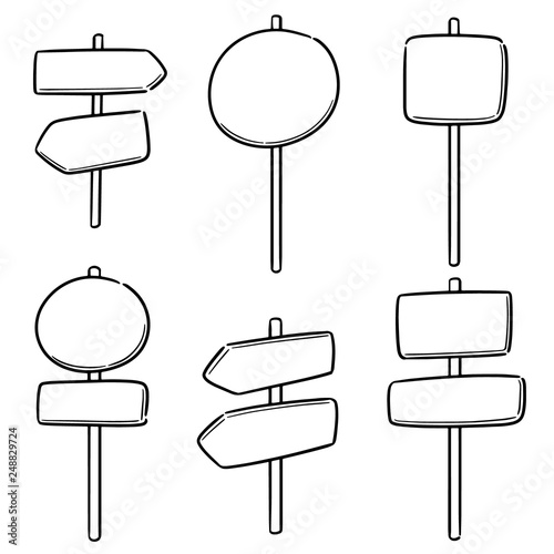 vector set of direction post