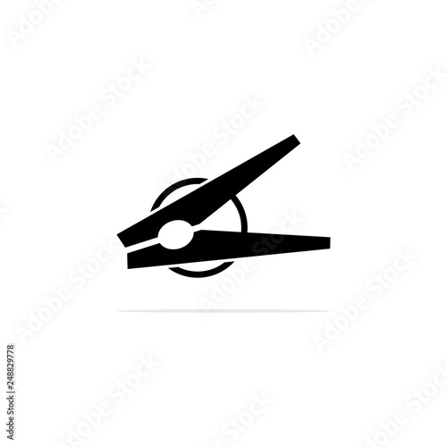 Clothespin icon, vector concept illustration for design.