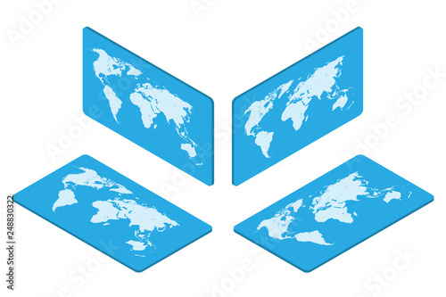 Isometric world map Earth isolated