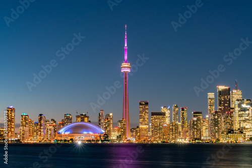 Canvas Print Sunset skyline of the Toronto city skyline with CN Tower