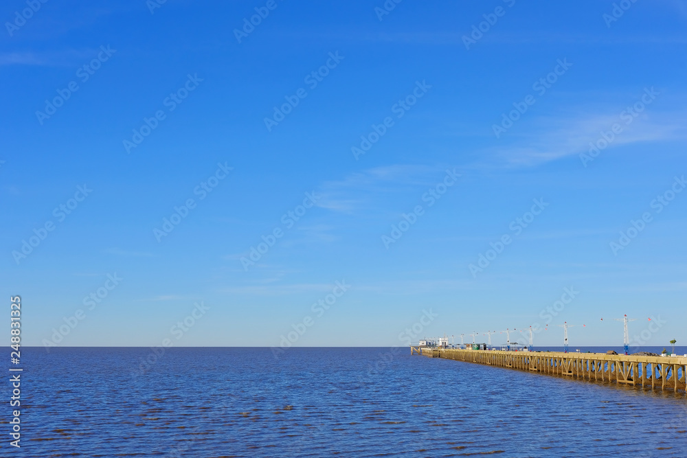 Pier dock of the Club De Pescadores, Fisherman's Club, Rio de la Plata, Buenos Aires, Argentina