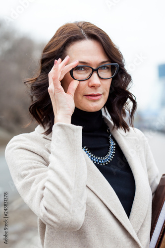 middle-aged woman with glasses photo