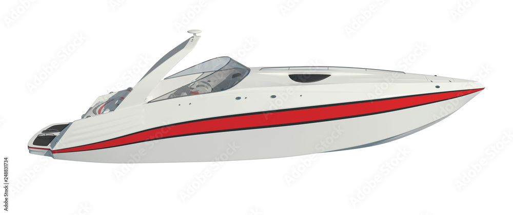 Speedboat Isolated on white background 3D illustration Speedboat Isolated on white background 3D illustration