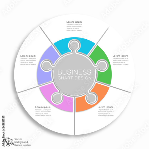 Business Chart Design, 5 division, Vector 