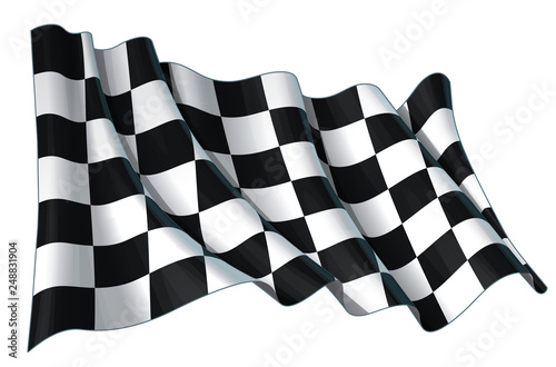 Motor Race Waving Flag